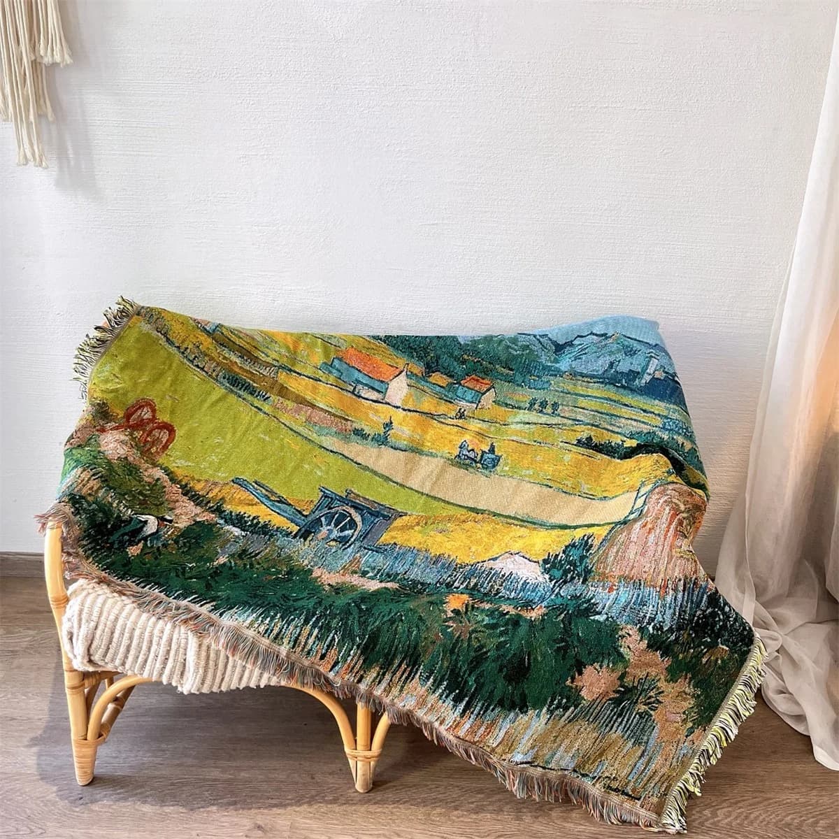 Van Gogh Kunsttryk Strikket Tæppe til Sofa