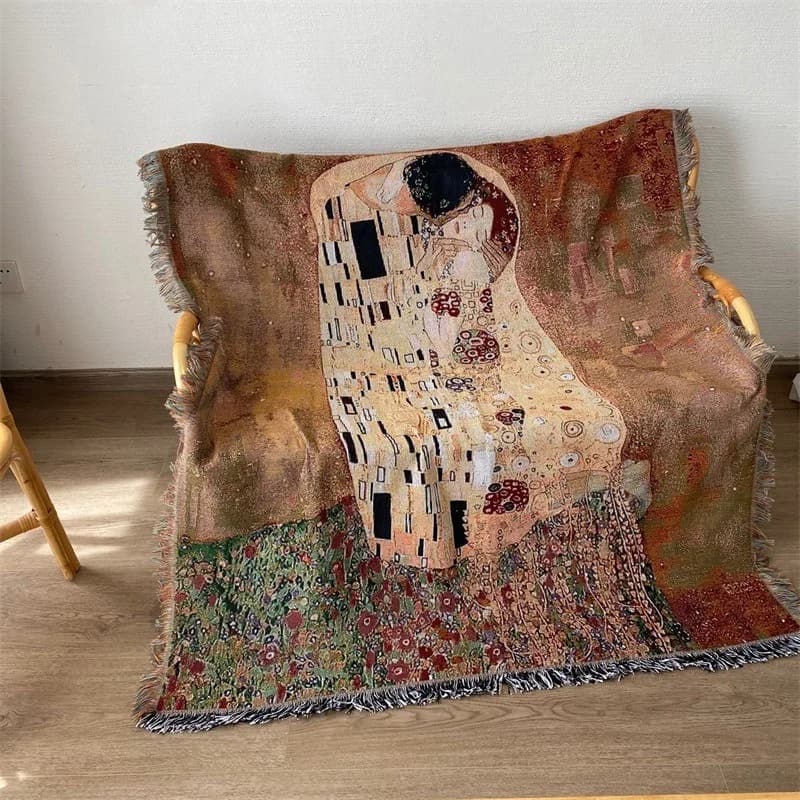 Vintage kunsttæppe i bomuldsblanding til sofa