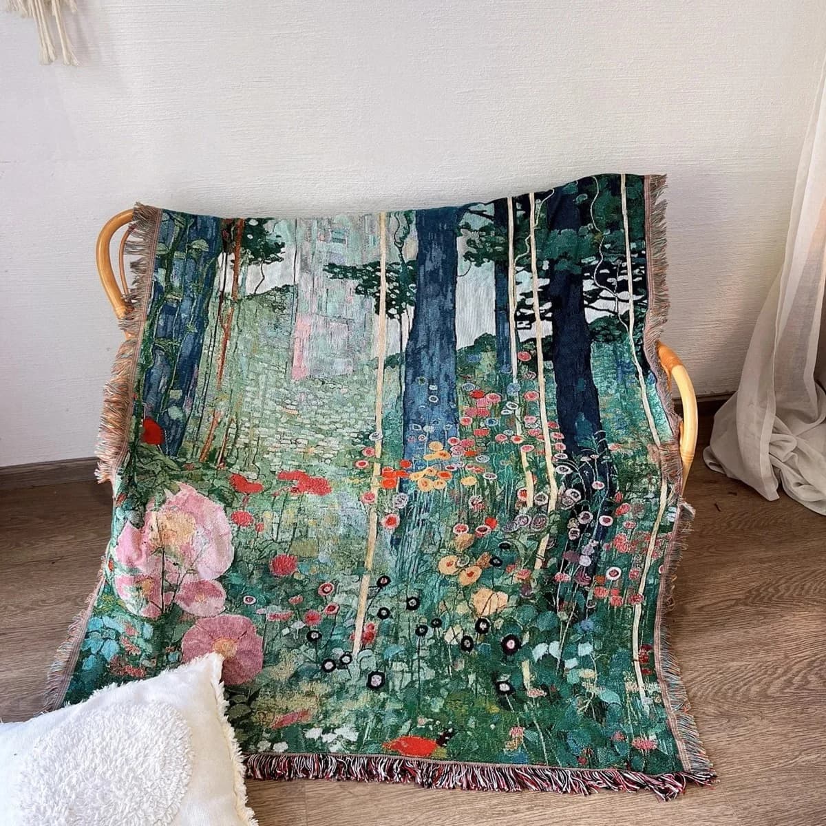 Klimt Hemmelig Have Tæppe Kastetæppe til Sofa og Vægdekoration
