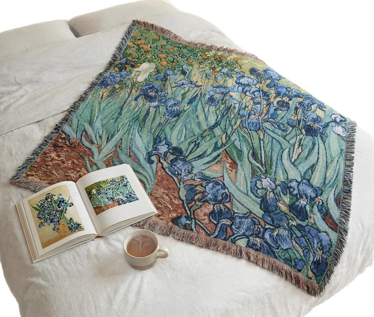 Van Gogh Stil Tæppevæggtæppe Bomuldsblanding Sofatæppe
