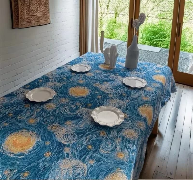 Starry Night Borddug Rektangulær Bomuldsblanding Dekorativt Overtræk