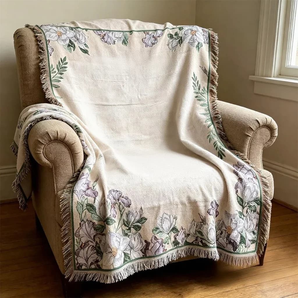 Chenille Tegneseriekat Sofa Plaid til Enkelt Sæde