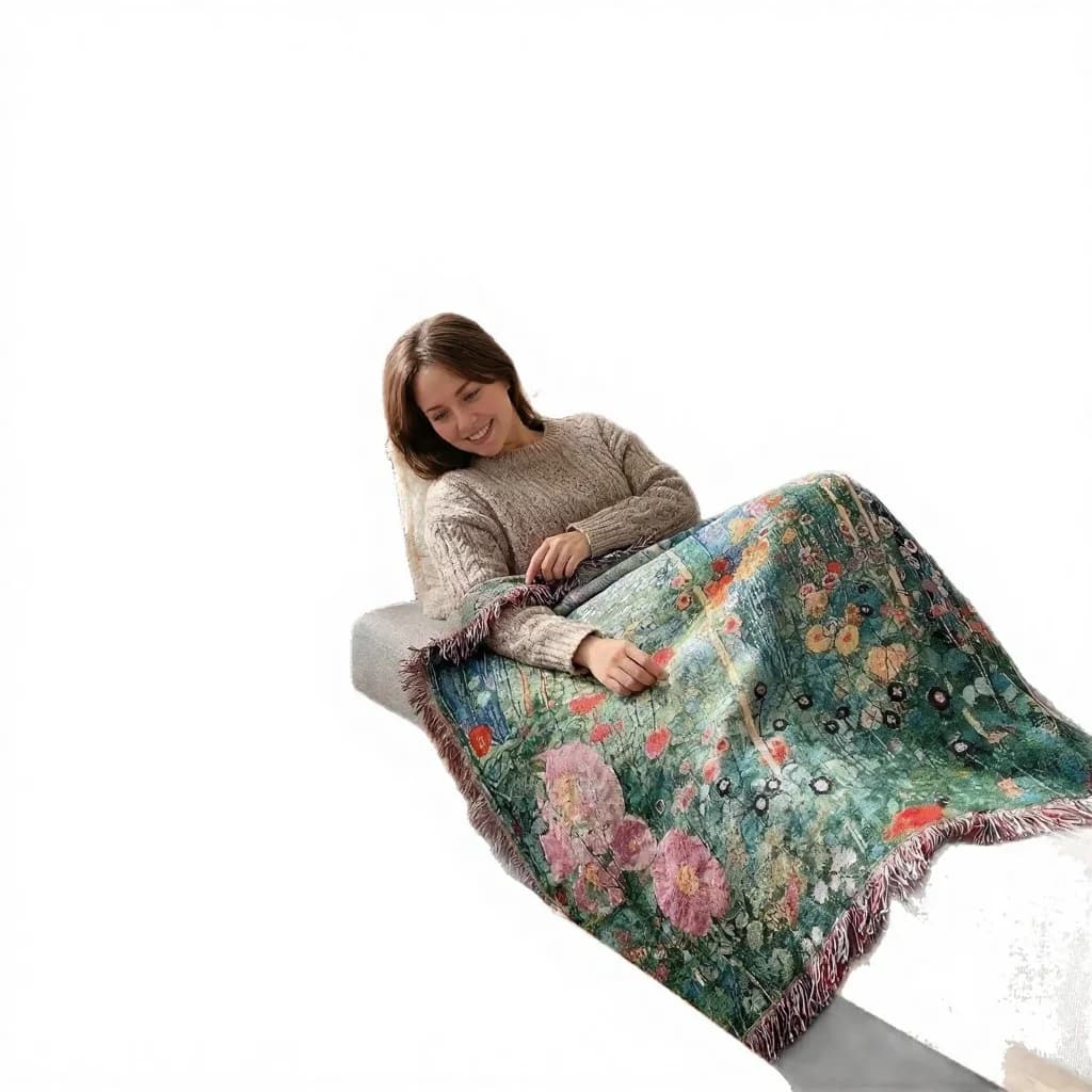 Klimt Hemmelig Have Tæppe Kastetæppe til Sofa og Vægdekoration