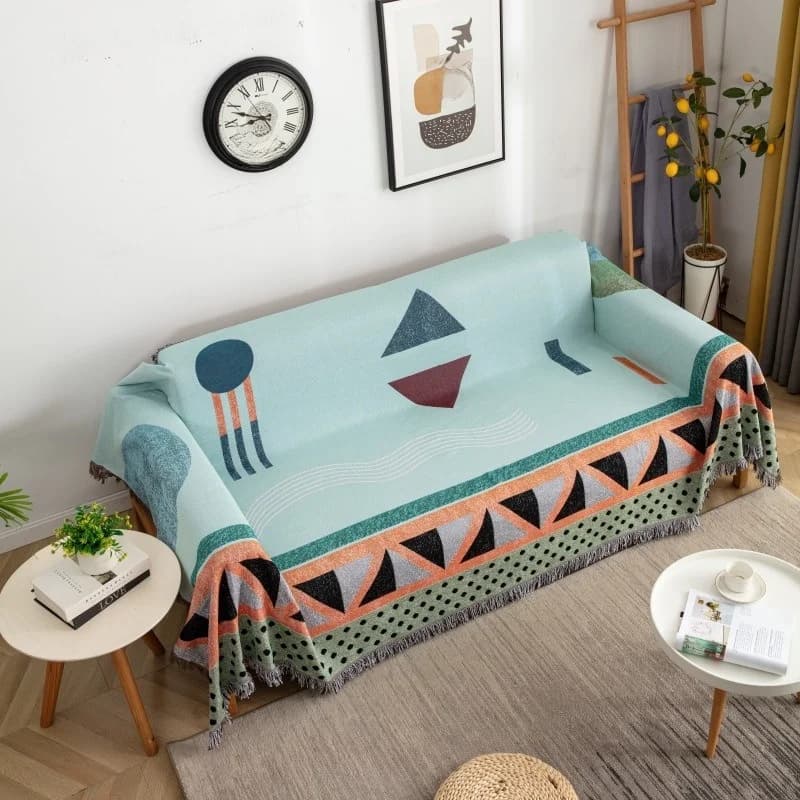 Sofatæppe med geometrisk mønster