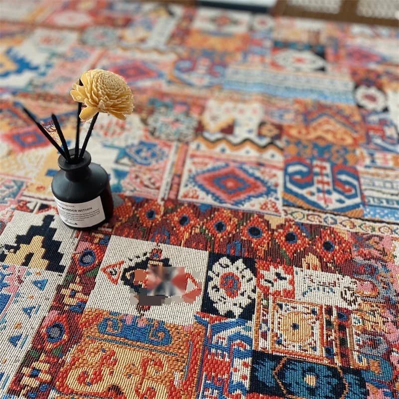 Retro bohemisk jacquard dug med geometrisk mønster