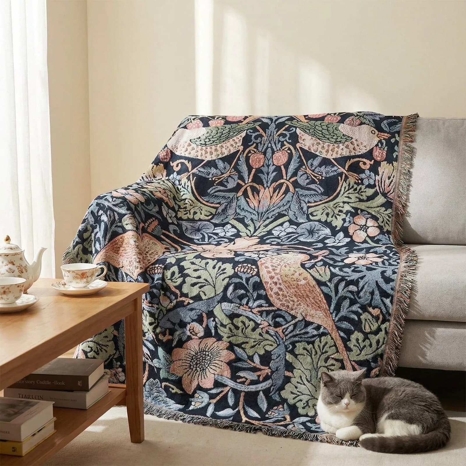 Polyester-bomuld tæppe til sofa, 130x160cm tapestry