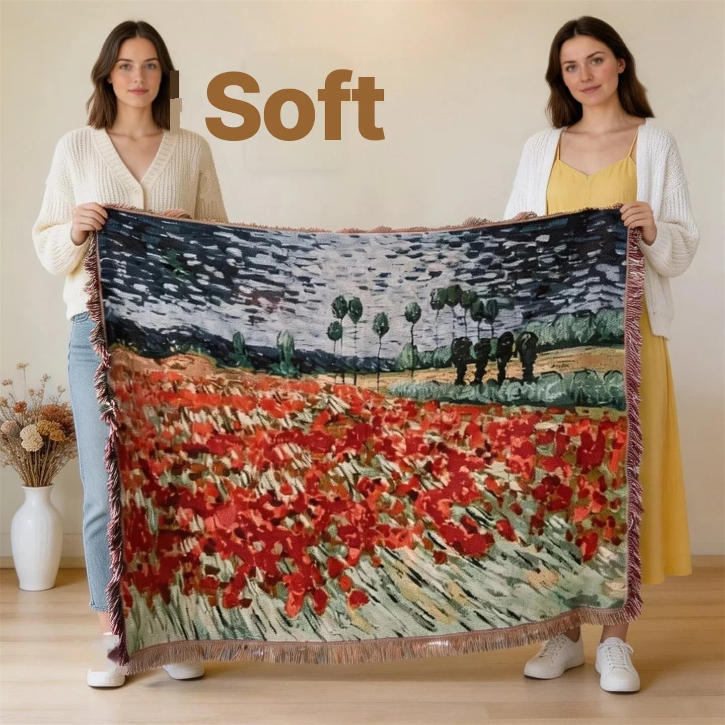 Van Gogh-inspireret tapestrytæppe til sofa og vægdekoration