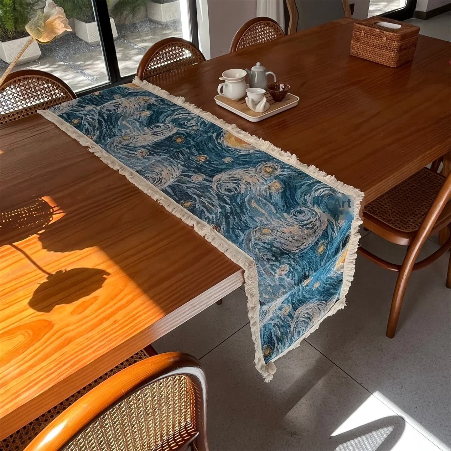 Van Gogh Stjernenat Bordløber Bomuldsblanding