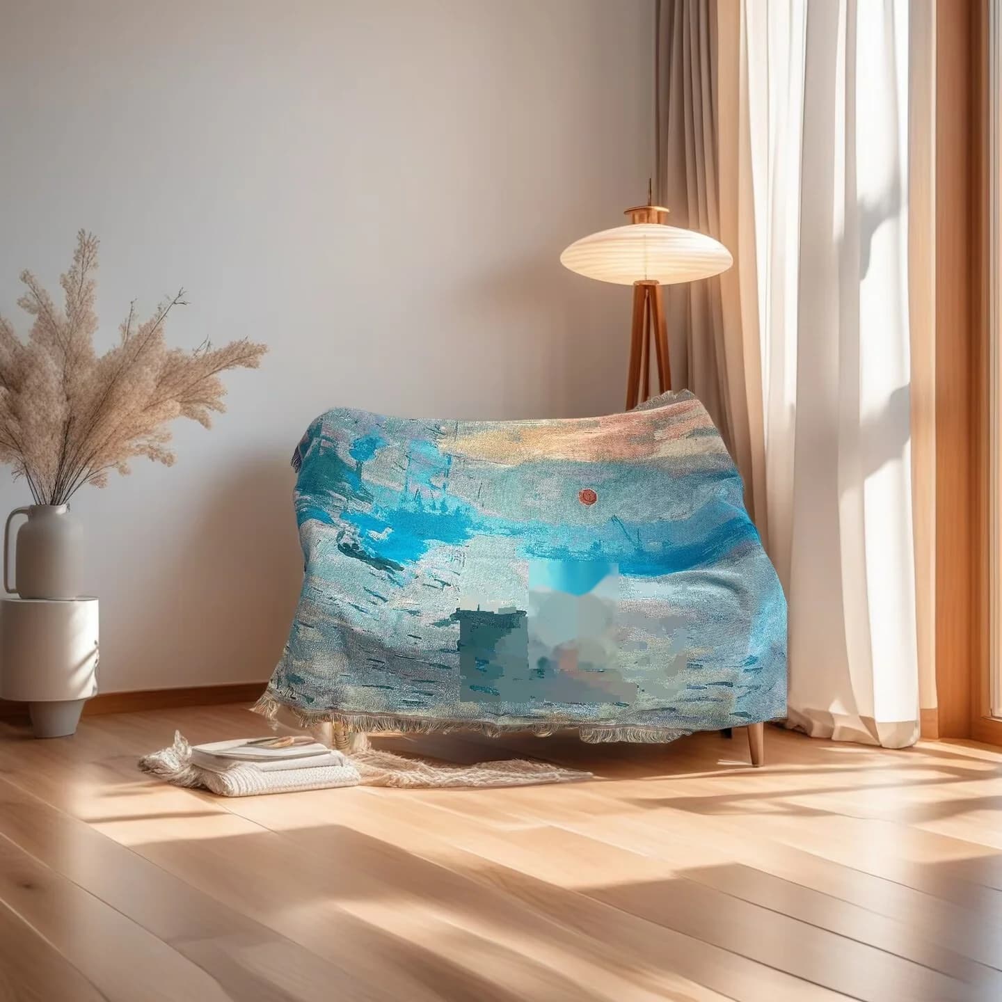 Tapestry tæppe i oliemaleri-stil til sofa og vægdekoration