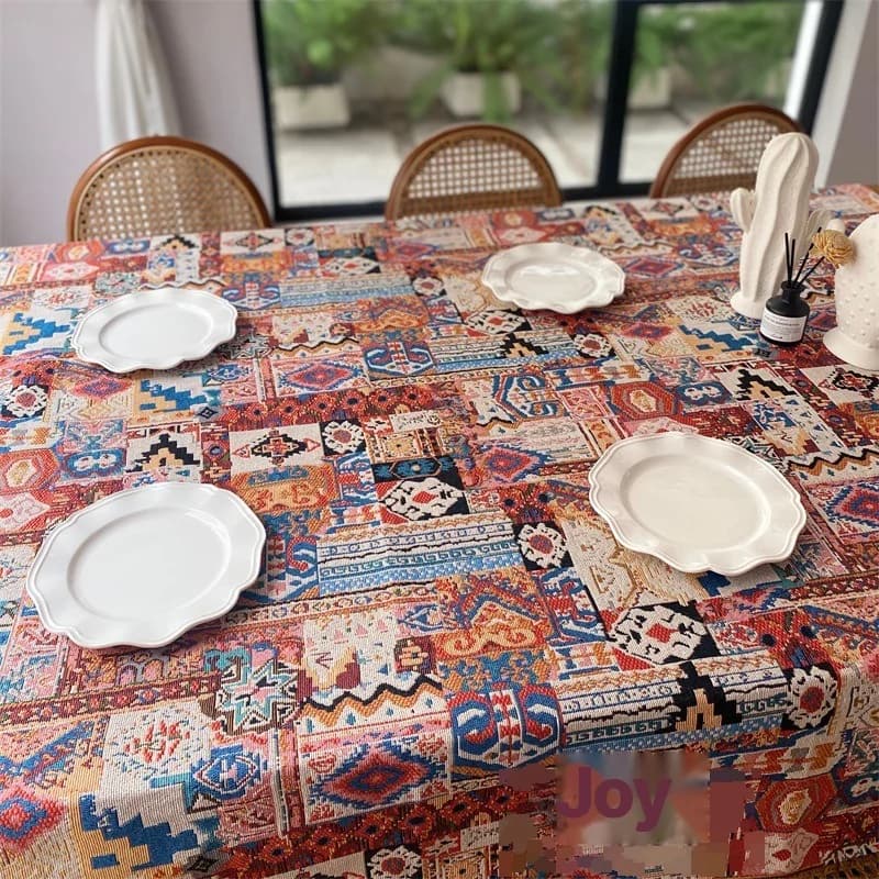 Retro bohemisk jacquard dug med geometrisk mønster