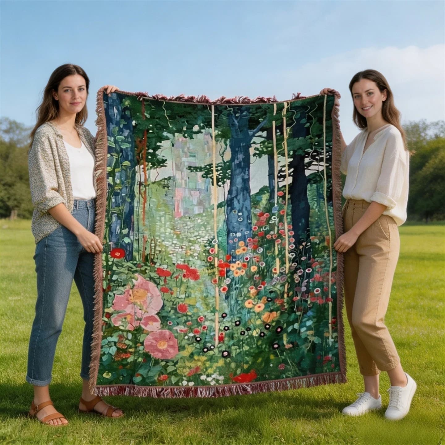 Klimt Hemmelig Have Tæppe Kastetæppe til Sofa og Vægdekoration