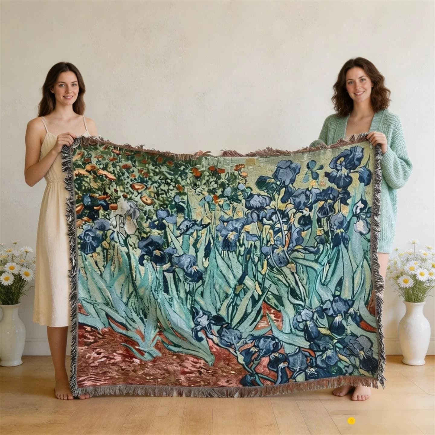 Tapestry tæppe i oliemaleri-stil til sofa og vægdekoration