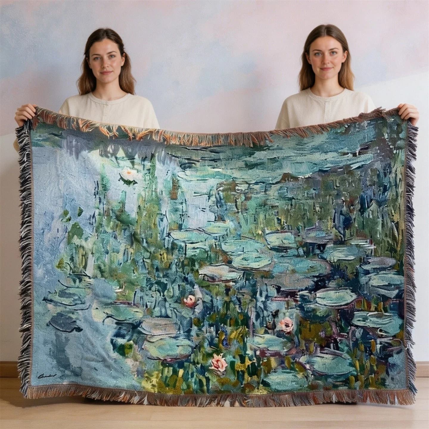 Tapestry tæppe i oliemaleri-stil til sofa og vægdekoration